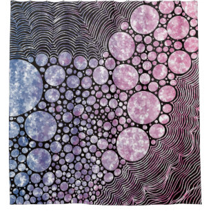 Rideaux De Douche Étoiles orbes et cercles abstrait design canevas p