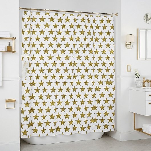 Rideaux De Douche Étoiles pailletées or