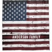 Rideaux De Douche Étoiles patriotiques personnalisées rayonne Drapea (Devant)