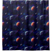 Rideaux De Douche Etoiles, Planètes, Galaxie, Espace Extérieur Thème (Devant)