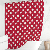 Rideaux De Douche Étoiles Rouges et Blanches