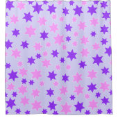 Rideaux De Douche Étoiles violettes et roses (Devant)