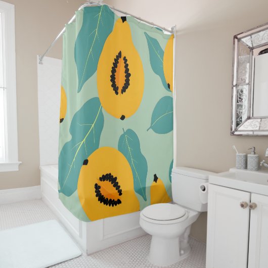 Rideaux De Douche Étude Papaya (En situation)