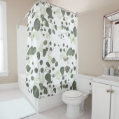 Rideaux De Douche Eucalyptus Feuille Vert Blanc Motif moderne (En situation)