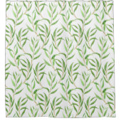 Rideaux De Douche Eucalyptus motif aquarelle sur blanc (Devant)