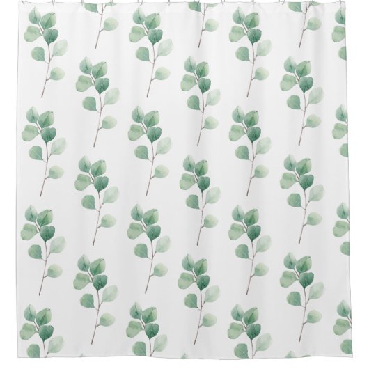 Rideaux De Douche Eucalyptus Motif vert (Devant)
