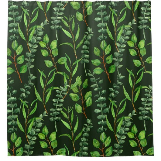 Rideaux De Douche Eucalyptus vert foncé (Devant)