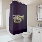 Rideaux De Douche Euphonie de laiton d'or (En situation)