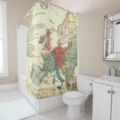 Rideaux De Douche Europe Carte Pays Antique Mondiale (En situation)