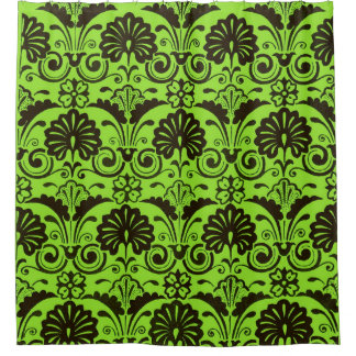 Rideaux De Douche éventails vert olive et impression de frondes