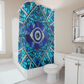 Rideaux De Douche Evil Oeil Amulet Mosaic Art (En situation)