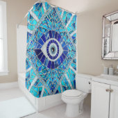 Rideaux De Douche Evil Oeil Amulet Mosaic Art (En situation)