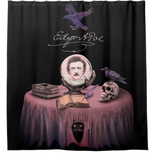 RIDEAUX DE DOUCHE ÉVOQUER EDGAR ALLAN POE (Devant)