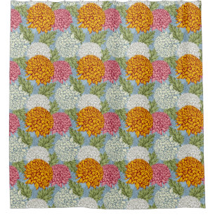 Rideaux De Douche Excellent motif avec des chrysanthèmes