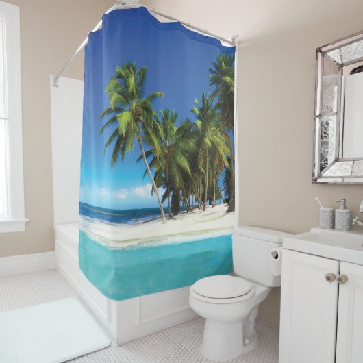 Rideaux De Douche Exotic beach throw pillow (En situation)