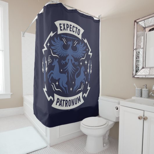 Rideaux De Douche Expecto Patronum Vintage Silhouette Graphic (En situation)