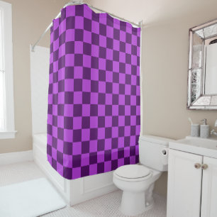 Rideaux De Douche Explorez l'audace du damier violet
