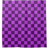 Rideaux De Douche Explorez l'audace du damier violet (Devant)
