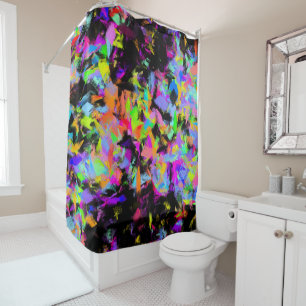 Rideaux De Douche Explosion Abstraite de couleur de peinture aléatoi
