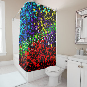 Rideaux De Douche Explosion de couleur points de peinture colorés mo