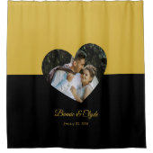 Rideaux De Douche Eye-casing Heart Couple Gold and Black (Devant)