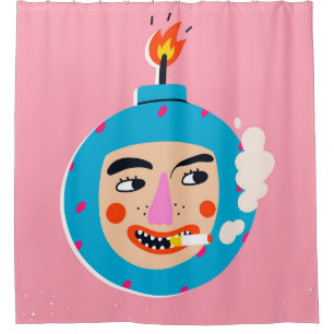 Rideaux De Douche Face de boom Abstraite