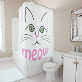 Rideaux De Douche Face de chat (En situation)