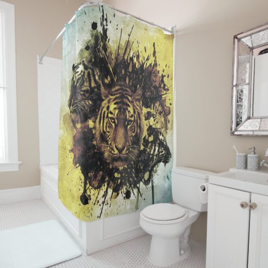 Rideaux De Douche face de lion (En situation)