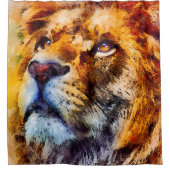 Rideaux De Douche Face de lion de platine (Devant)
