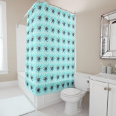 Rideaux De Douche face soleil sur motif bleu clair (En situation)
