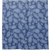 Rideaux De Douche Faded Blue Denim Paisley (Devant)