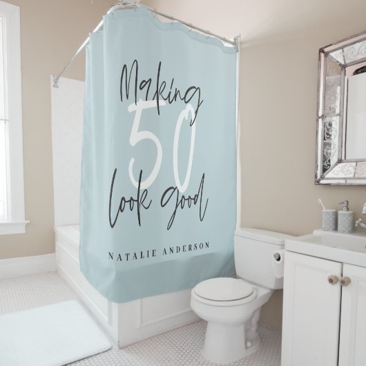 Rideaux De Douche Faire 50 look bon chic anniversaire moderne (En situation)