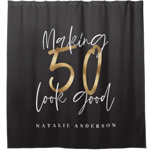 Rideaux De Douche Faire passer 50 ans en or (Devant)