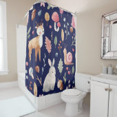 Rideaux De Douche Fairy Forest Animals Aquarelle pour enfants (En situation)