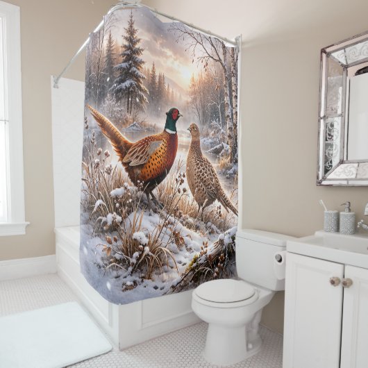 Rideaux De Douche Faisan (En situation)