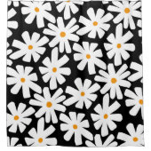 Rideaux De Douche Faisceaux de printemps rétro motif floral noir (Devant)