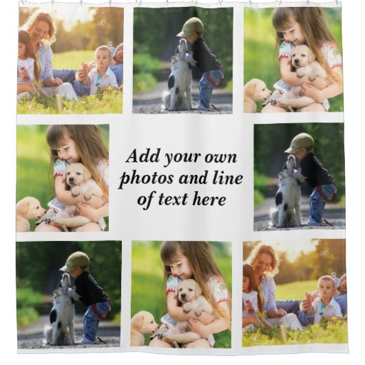 Rideaux De Douche Faites votre propre collage photo et texte (Devant)