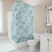 Rideaux De Douche Falmouth toile paon (En situation)