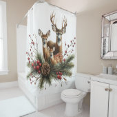 Rideaux De Douche Famille de cerfs (En situation)