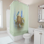 Rideaux De Douche Famille d'oiseau bleu (En situation)