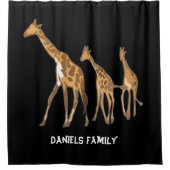 Rideaux De Douche Famille Giraffe personnalisée (Devant)