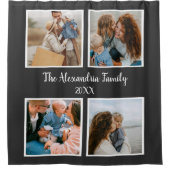 Rideaux De Douche Famille personnalisée 4 photo collage modèle (Devant)