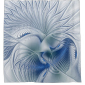 Rideaux De Douche Fantaisie dynamique Abstrait Tons bleus Art fracta (Devant)