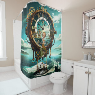 Rideaux De Douche Fantastique horloge vapeur