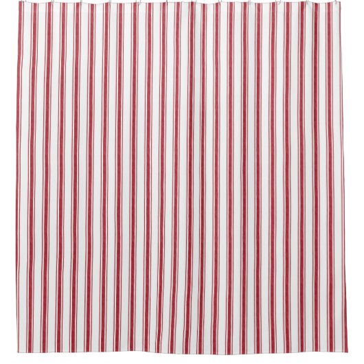 Rideaux De Douche Farmhouse Christmas Red White Ticking Grève (Devant)