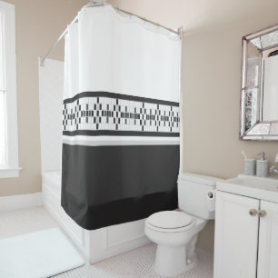 Rideaux De Douche Farmhouse moderne Noir et Blanc Classement