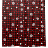 Rideaux De Douche faucon rouge d'hiver plaid de buffalo (Devant)