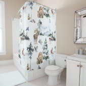 Rideaux De Douche Faune d'hiver Forêt forestière Animaux (En situation)