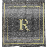 Rideaux De Douche Faux Argent Noir Or Unique Trois Couleurs Monogram (Devant)