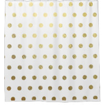 Faux Gold Foil Polka Dot Salle de bain Douche ride